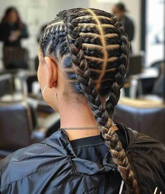 Nigerian Natural Hair Weaving Styles Without Attachment Fishbone Braids