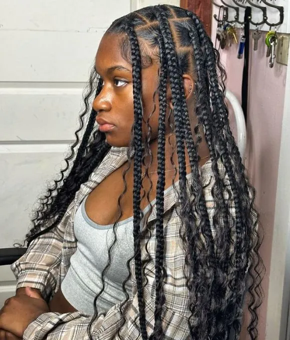 Nigerian Natural Hair Weaving Styles Without Attachment Box Braids